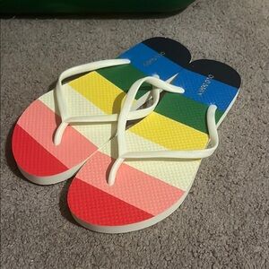 Colorful Striped Flip Flops